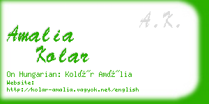 amalia kolar business card